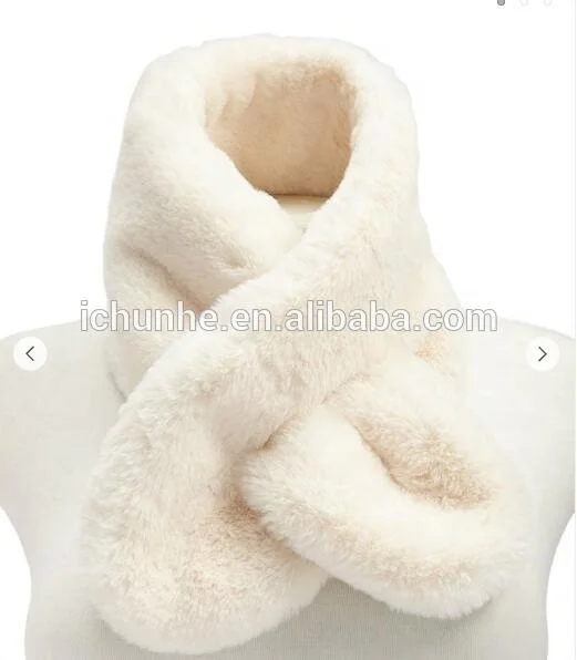 fur scarf fake leather scarf rabbit fur neck scarf ladies
