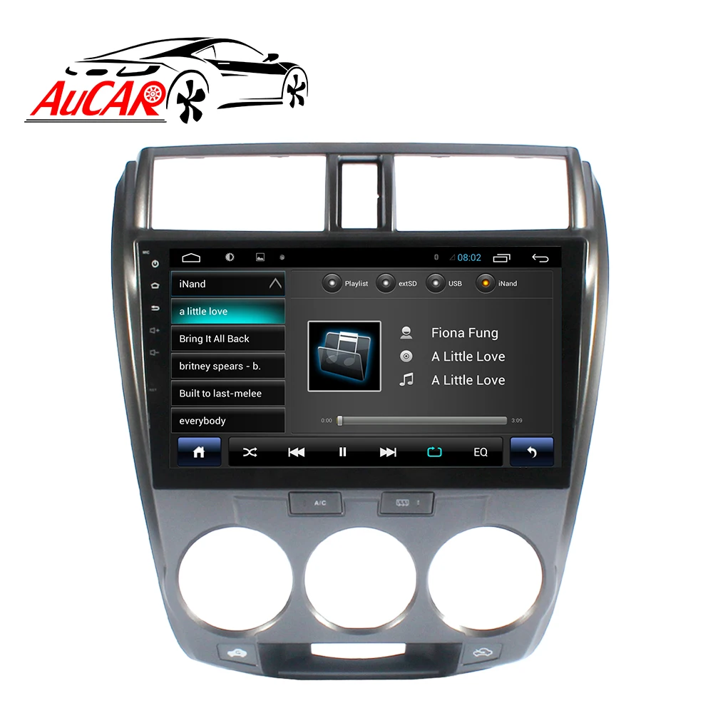 Автомагнитола AuCAR 10 1 дюйма Android сенсорный экран автомобильная стереосистема видео аудио автомобильный мультимедийный плеер головное устройство для Honda City