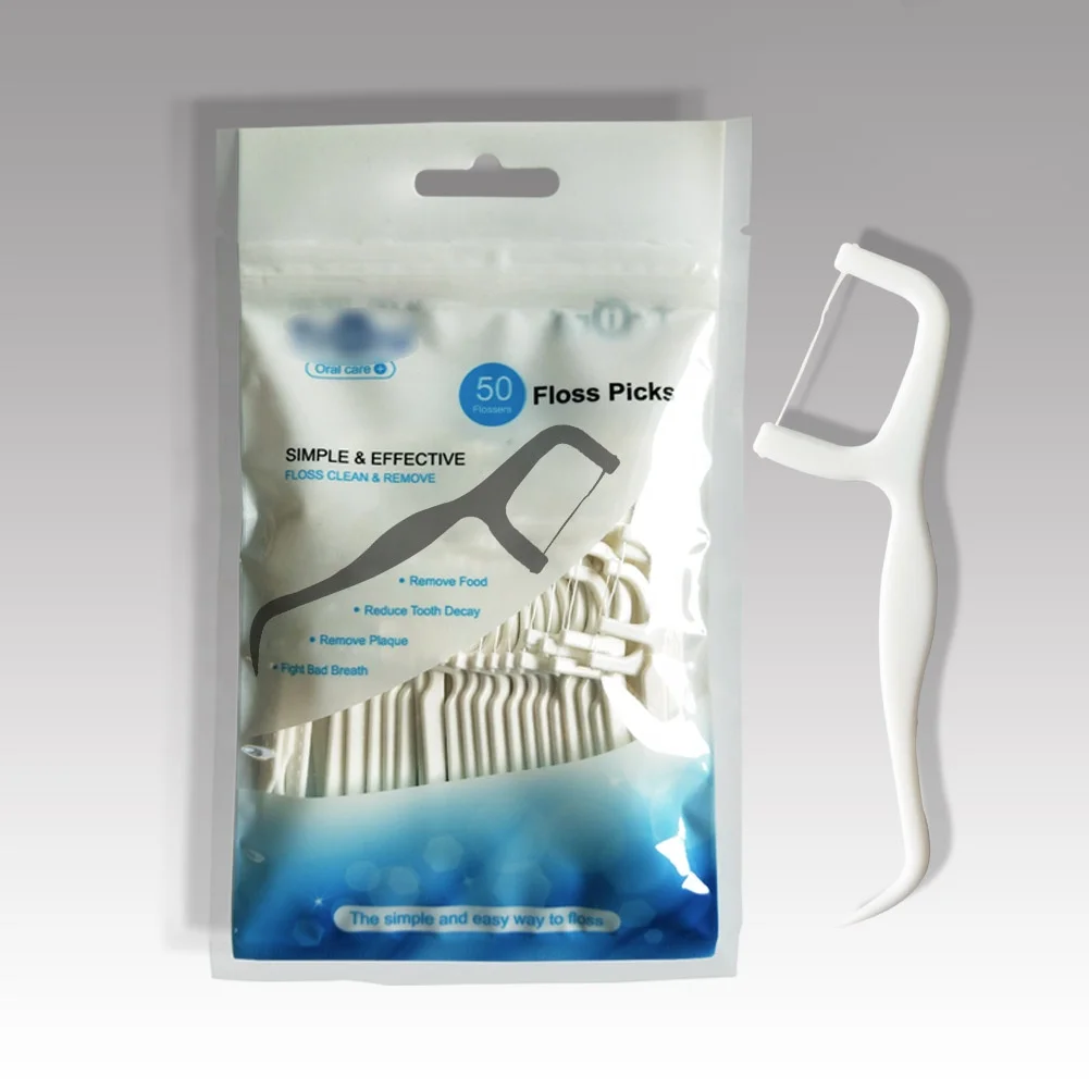 Reusable Eco Biodegradable Dental Floss With Long Handle Mini Dental Floss