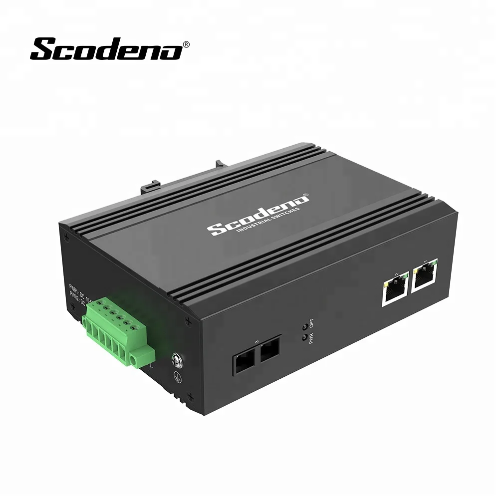 Scodeno IP40 волоконно-оптический 1000 Мбит/с RJ45 3 порта сети гигабитный коммутатор Media Converter