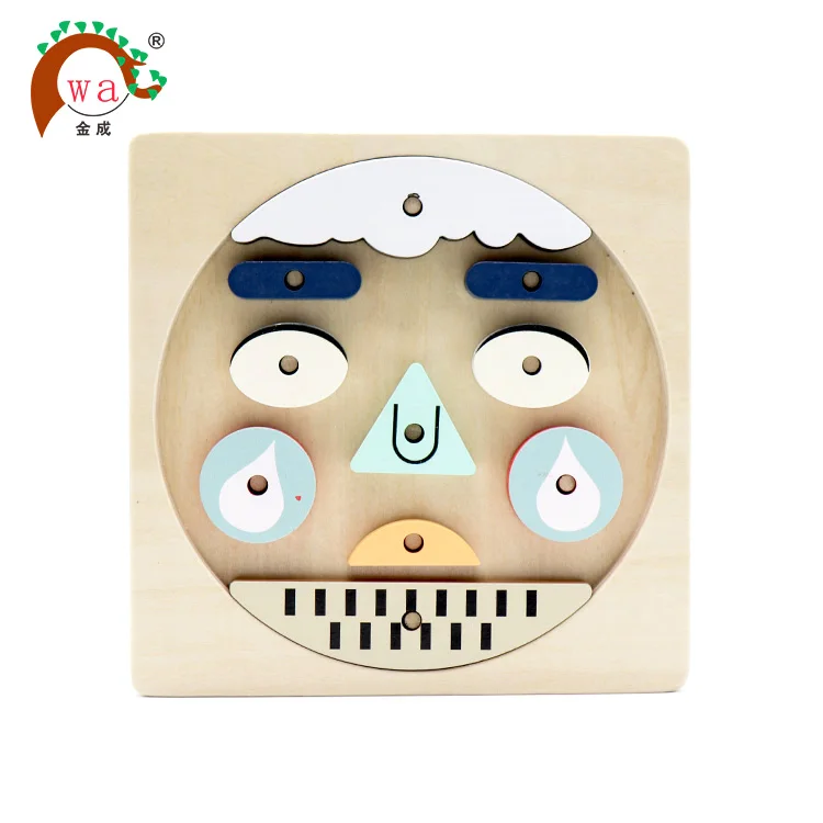 
wooden puzzle toys for kids, facial makeup shape sorter toys 