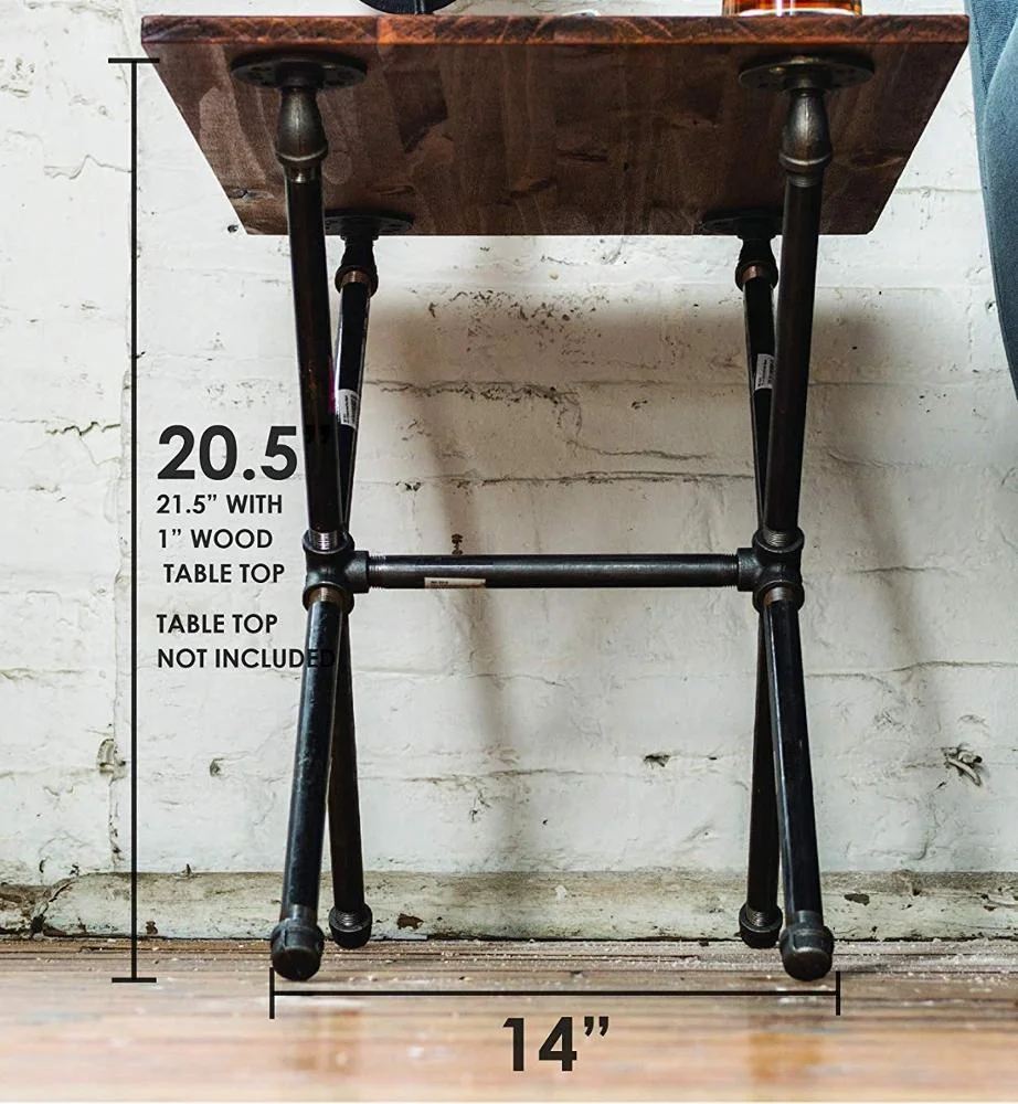 
Custom size color table metal leg industrial black pipe table legs computer table legs cross modeling 