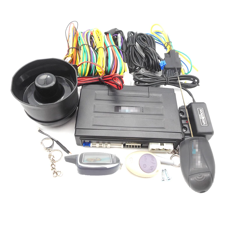 M100AS Two way LCD remote car alarm, Easy install car alarm for Russian market Two way Car Alarm
