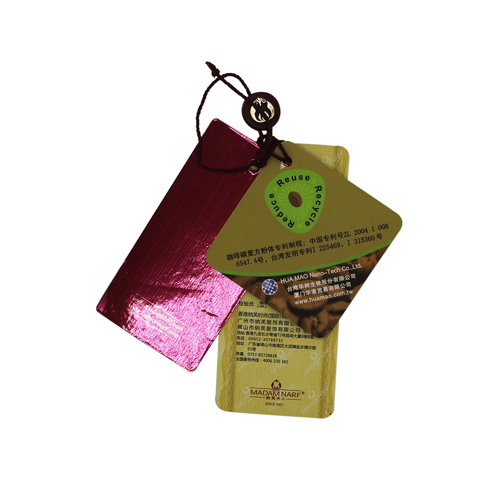 Printing Embossed Paper Thread Price Hang Tag With Cotton String