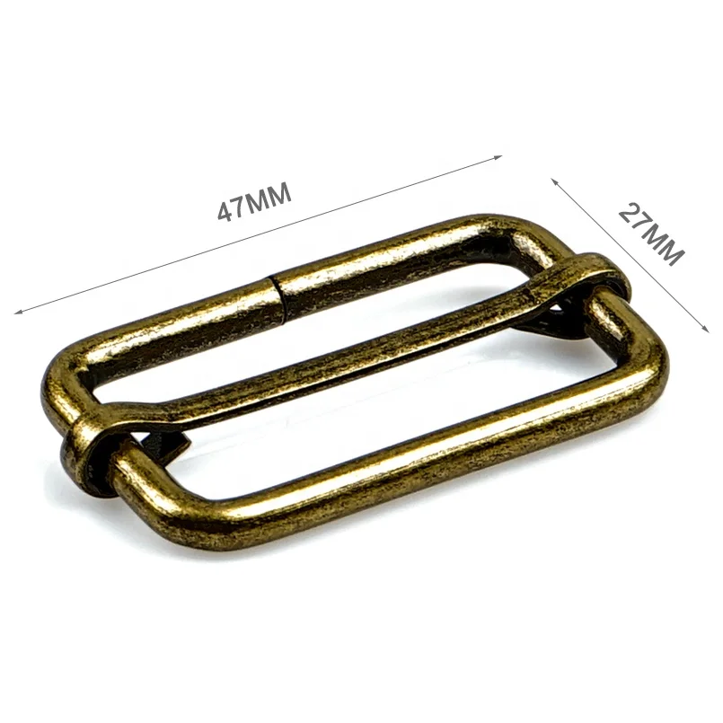 Bag Hardware Manufacturer 1.5 Inch Bronze Irom Metla Buckle, Tri Glide Metal Adjustable Bag Buckle