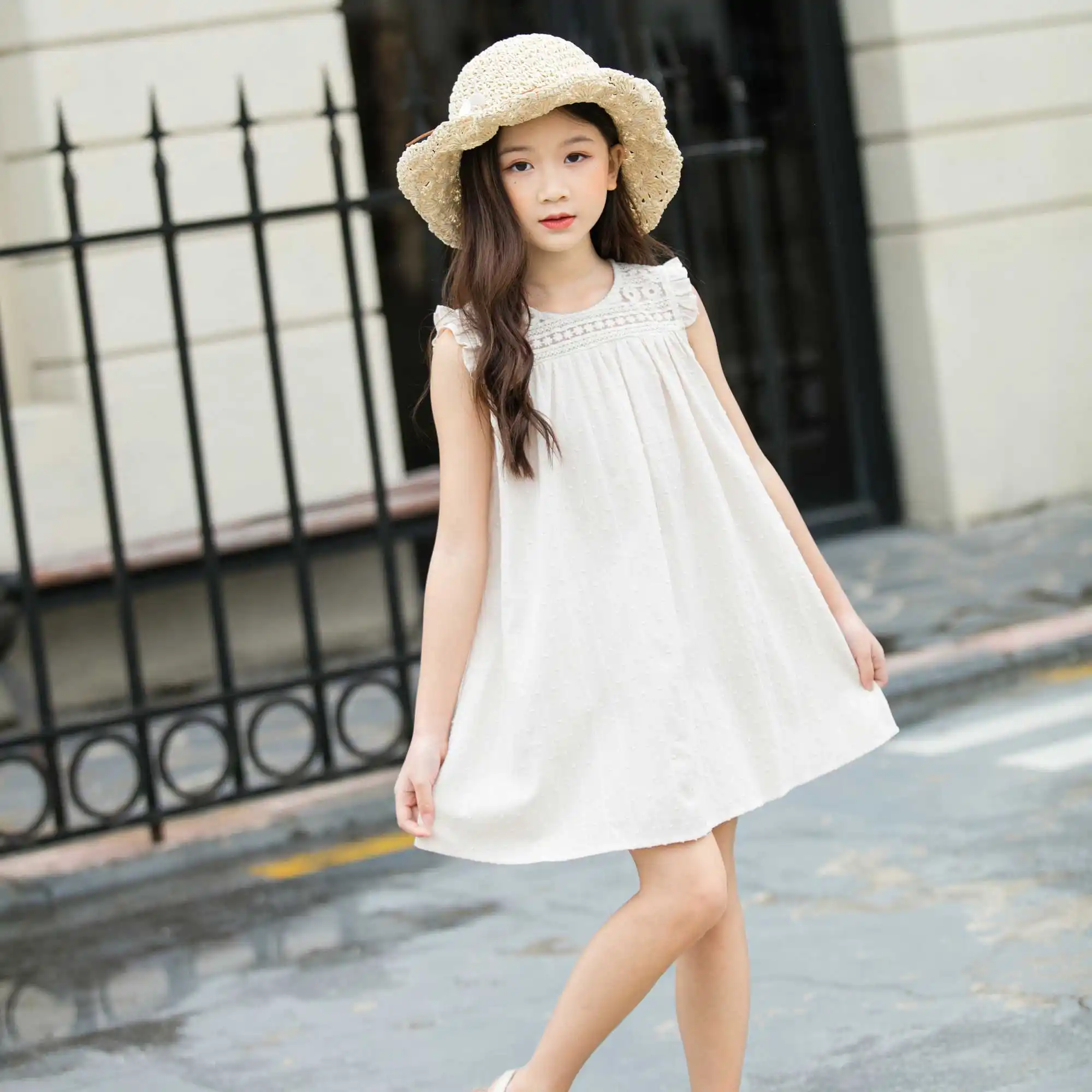 
Summer Girls White Dresses Hot Selling Korean Fashion Skirts in 2019 