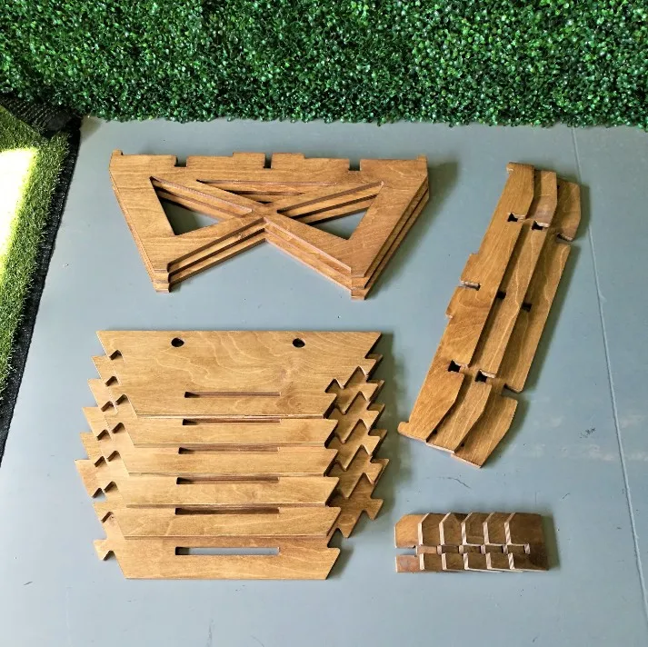 Kingmax OEM portable wooden camping table ply wood material custom family garden picnic bbq camp table