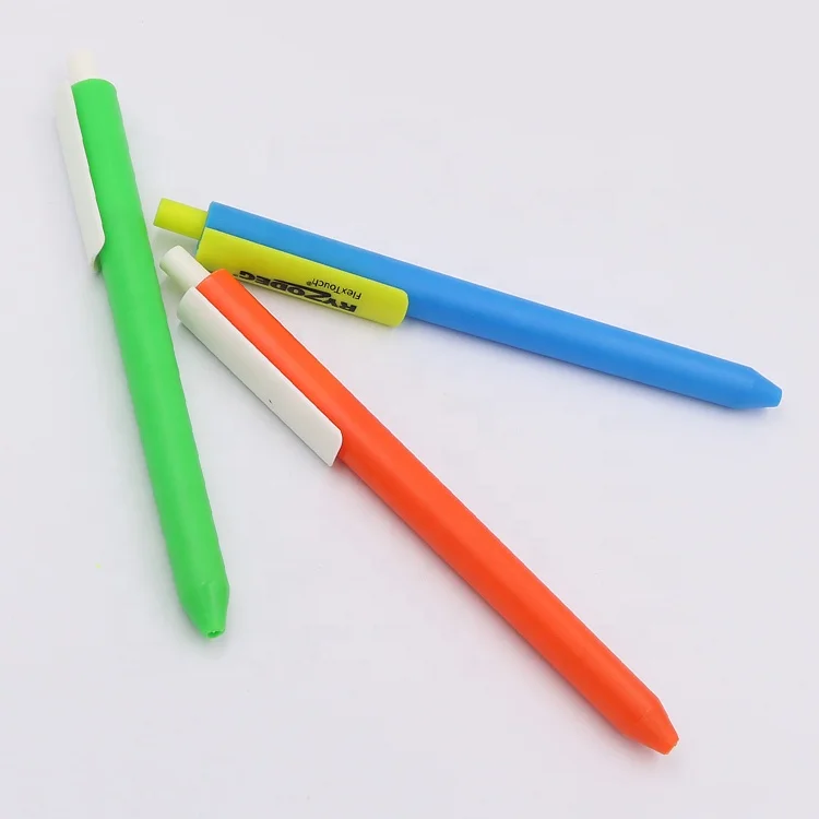 Custom logo printing plastic pen clip rubber grips for Plastic Ballpoint Pen, pen with logo printing