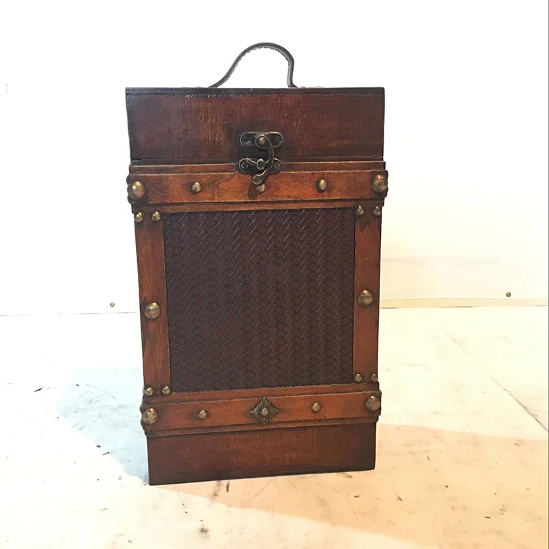 Европейские антикварные 2 бутылки деревянный винный ящик для хранения подарочная коробка