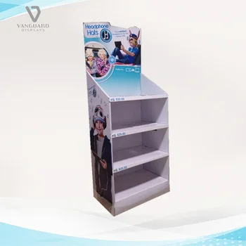 
cardboard display stand 3 Tier , retail corrugated carton floor hanging display stand 