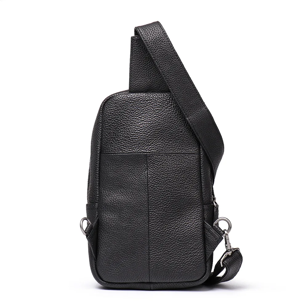 Мужская кожаная сумка-слинг, нагрудный рюкзак через плечо, сумка через плечо Для Путешествий, Походов, езды на велосипеде из натуральной кожи