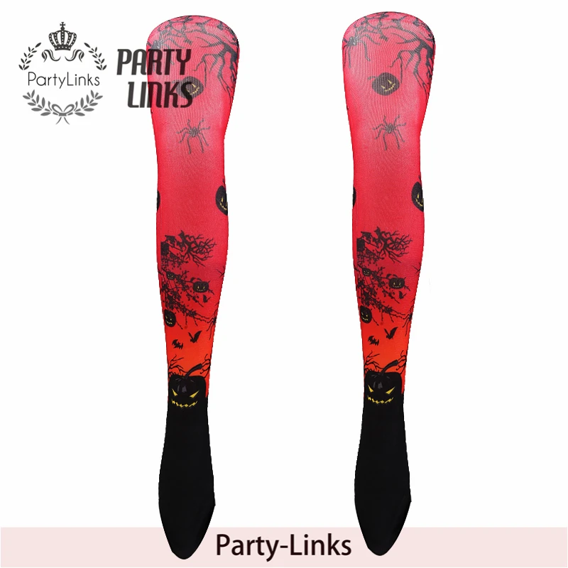 Halloween Party Costume Cosplay Thigh High Hosiery Blood Socks for Women Girl