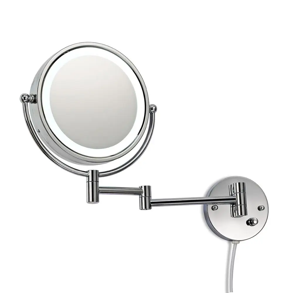 
360 Rotates Magnifying 2 Sided Makeup Lighted Mirror for Hospitality 