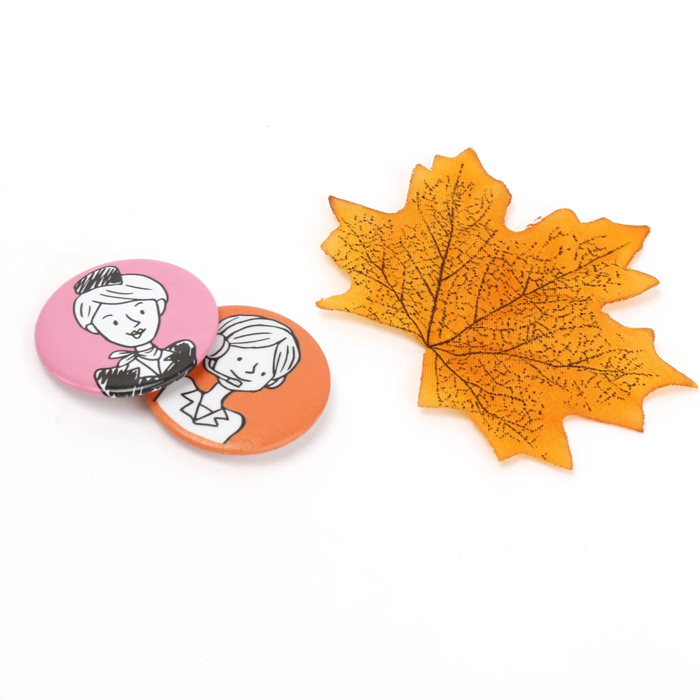 VOGRACE wholesale clothing logo badge, custom heart shape buttons cheap cartoon lapel pin badge