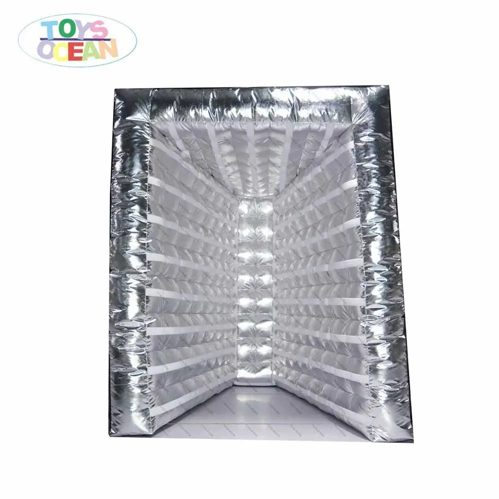 LED light Silver material colorful shinning inflatable V shape photo booth