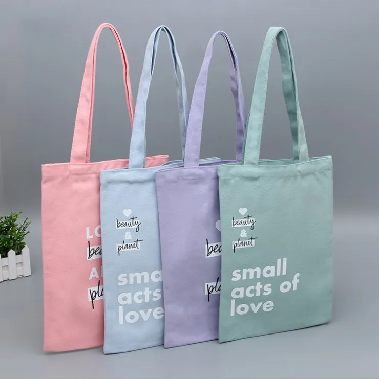 
100% natural printed calico canvas shopping tote cotton bag 