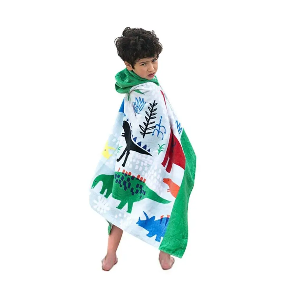 Toddler Hooded Beach Bath Towel Soft Swim Pool Coverup Poncho Cape For  Kids Children