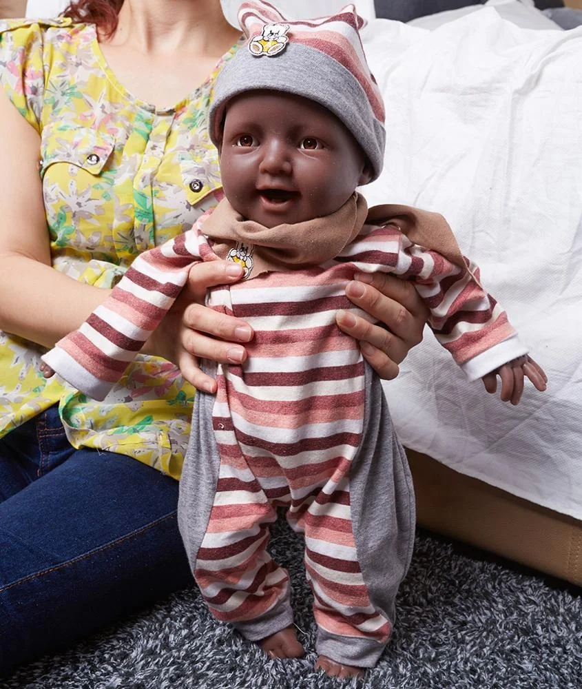 20 inch Black Skin Realistic African Amercian Silicone Reborn Baby Dolls