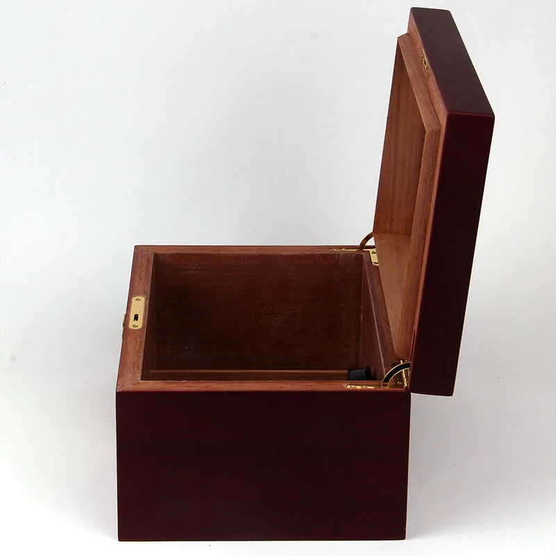 
Bulk stock for wholesale Luxury piano lacquer spanish cedar cigar humidor wood box with glass window and lock 