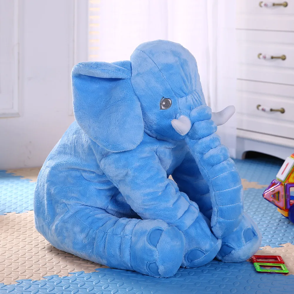 
40cm 60cm Super Soft Elephant Plush Pillow Cute Stuffed Elephant Pillow Baby Sleep Toys 
