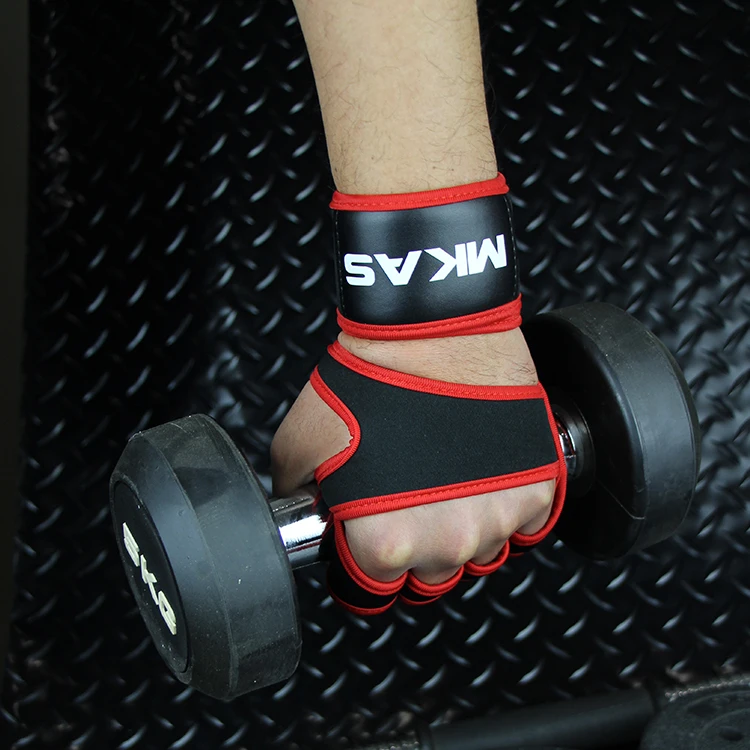 Custom Pull Up Weight Lifting Gym Gloves Cross Training Fitness Leather Fingerless Gym Weightlifting Gloves