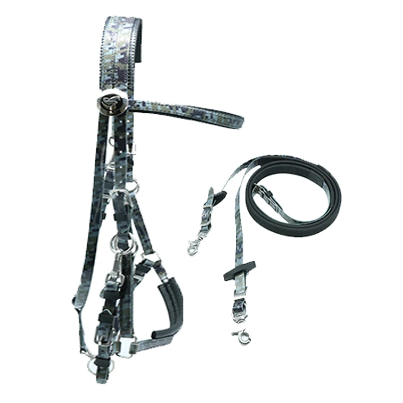 Australian Saddle Style Barrel Racing Bridle and Rein Set Durable Nylon Horse Halters Made for Equestrian Use