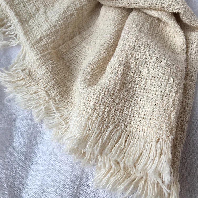 High quality hangzhou factory South Korea leisure clothing muffler shawls man woman maxi solid plain 100%cotton natural scarfs