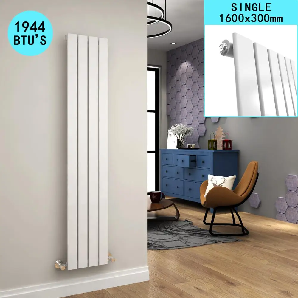 380*1600 Traditional White Cast Iron Style Radiator Rads Vertical Column Single Flat panel