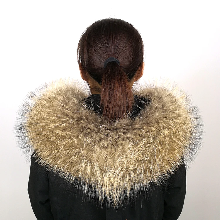 Factory Direct Supply Real FurCollar Raccoon Trim Leather Coat Fur Collar
