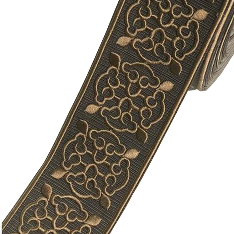 Оптовая продажа, пользовательская лазерная резка, Золотое кружево Zari для домашней отделки дивана и подушки