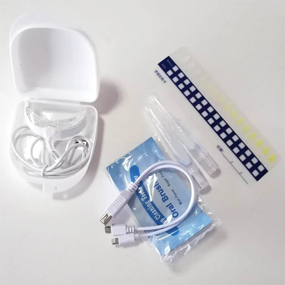 
Hot Selling New Teeth Whitening 3 In 1USB Adapter 16 LED Dental Bleaching Oral Care Gel Wipes Kit Tooth White 