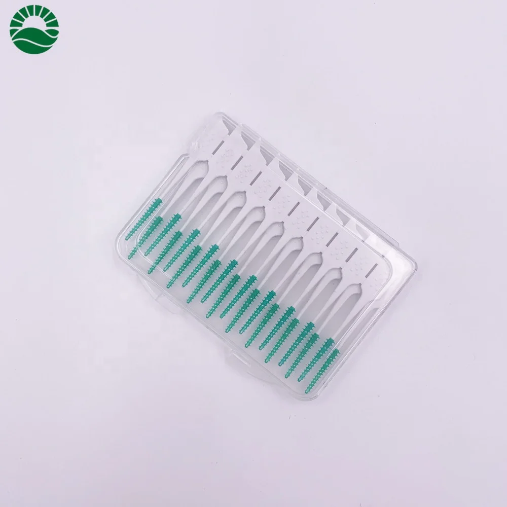 
New Disposable Interdental Brush Dental Floss Picks Ended Rubber Toothpick 