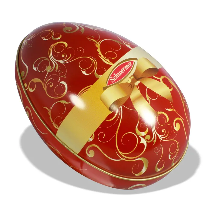 Easter egg tin / custom printed metal egg / easter candy gift tin box