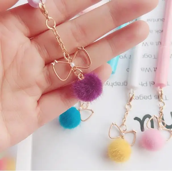 
Lovely girl wind pendant pen bow hair bulb delicate pendant neutral pen school supplies PN5649 