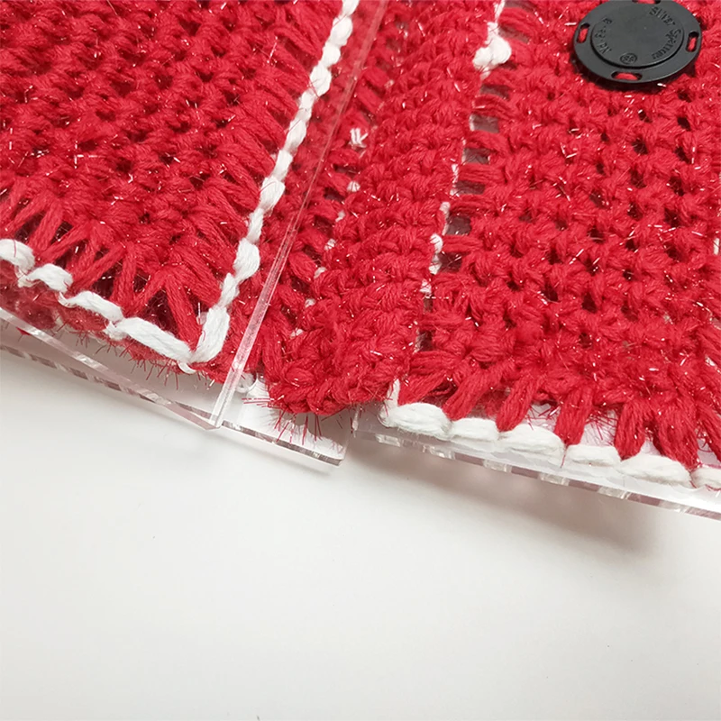 
2021 Knitted Wool Felt Clutch Bag Homemade Women Bag Acrylic Woven Bag Colorful Wooden Frame 