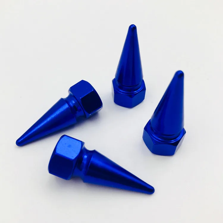 Long Spike Valve Stem Caps Metal Thread Set For Wheel Tires