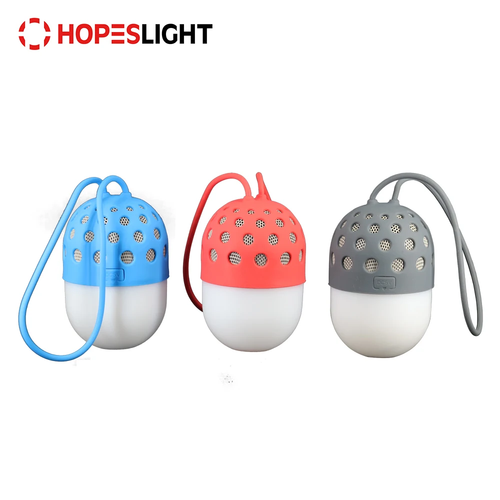 
Mini Wireless USB rechargeable LED Outdoor Light Camp Lantern with Blue Tooth Speaker 