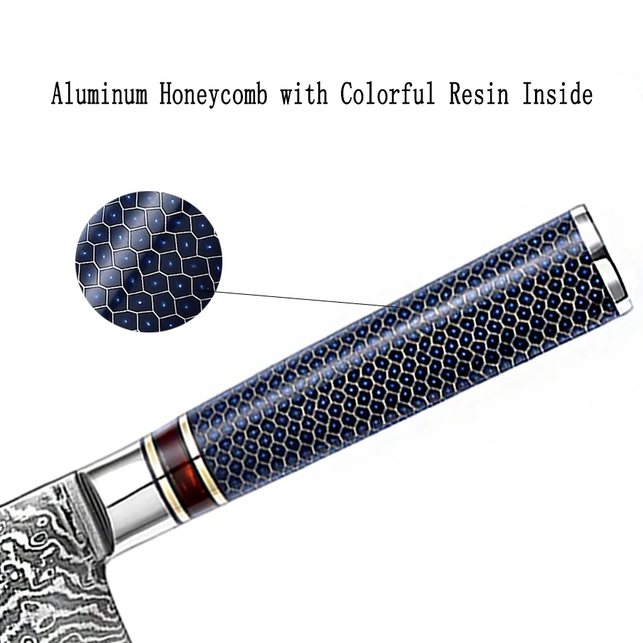 Nakiri Usuba  Vegetable Knife Damascus Steel 7 Inch High Carbon 67 Layers VG 10 Damascus Gyutou Kitchen Knives