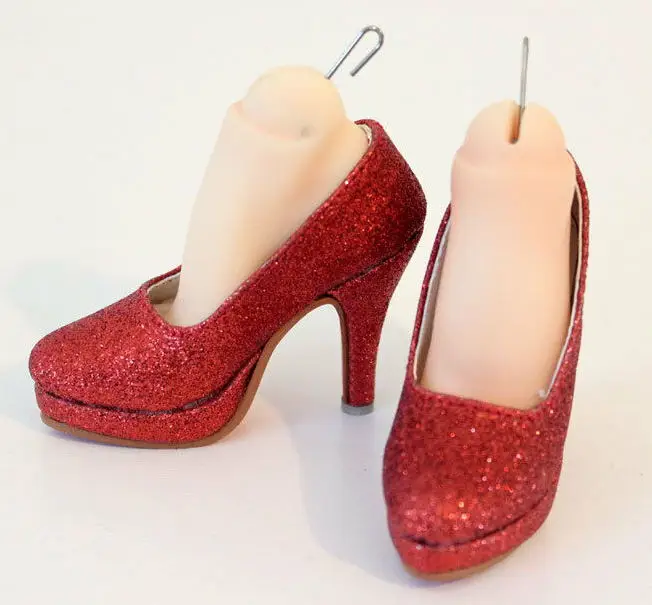 2022 NEW 1/3 BJD SD Girl Doll shoes Glitter Red High-heels doll shoes