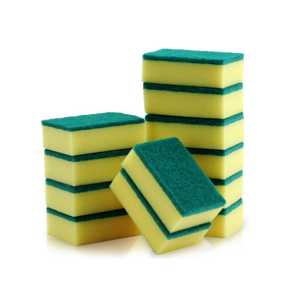 12 pcs/lot Thicken Cleaning Magic Sponge Dish perforated Cleaning Cloth Scouring Pads For printed kitchen cleaning cloth