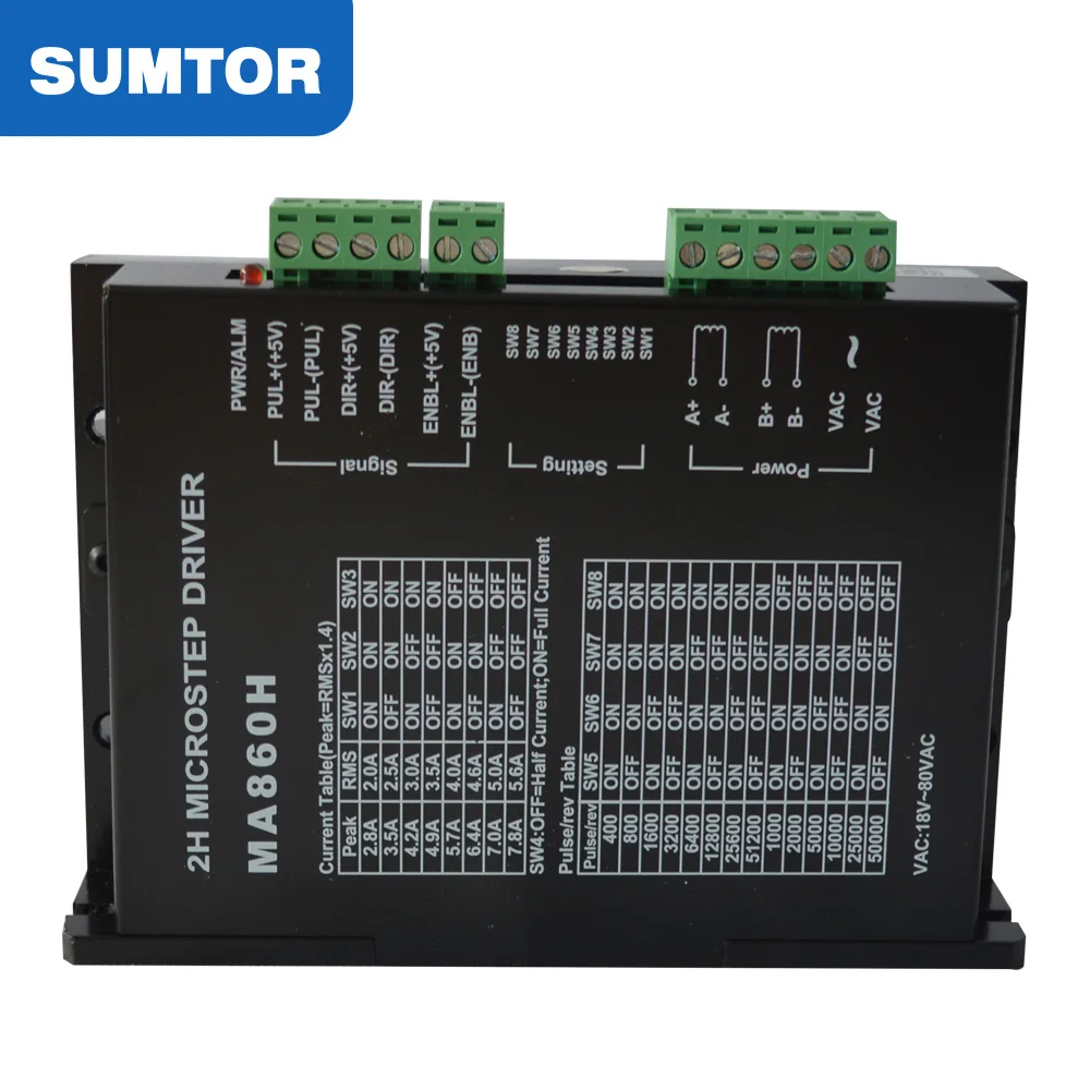 Цифровой MA860H однополярный шаговым двигателем 2 Фаза Драйвер для nema 34 серии