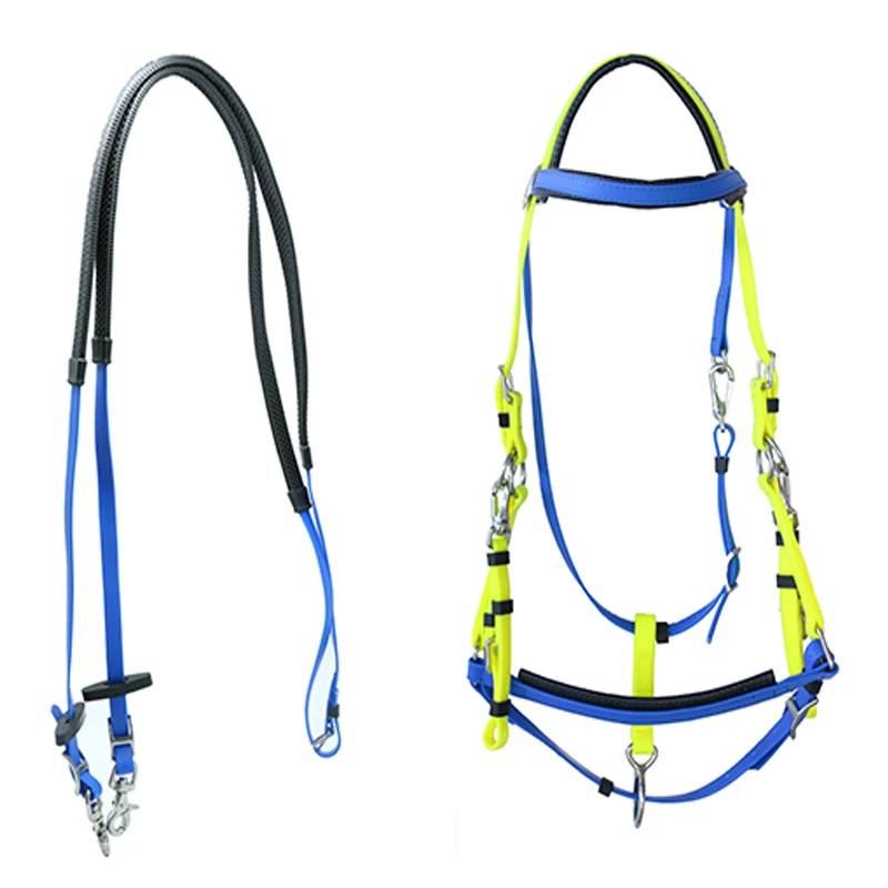 Horse-Sized Synthetic Saddle Bridle with Brass Hardware Durable Nylon and PVC Leather Horse Halter PP Material
