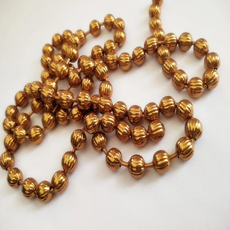 Подвесные металлические сетчатые шторы Золотая цепь граненый шарик