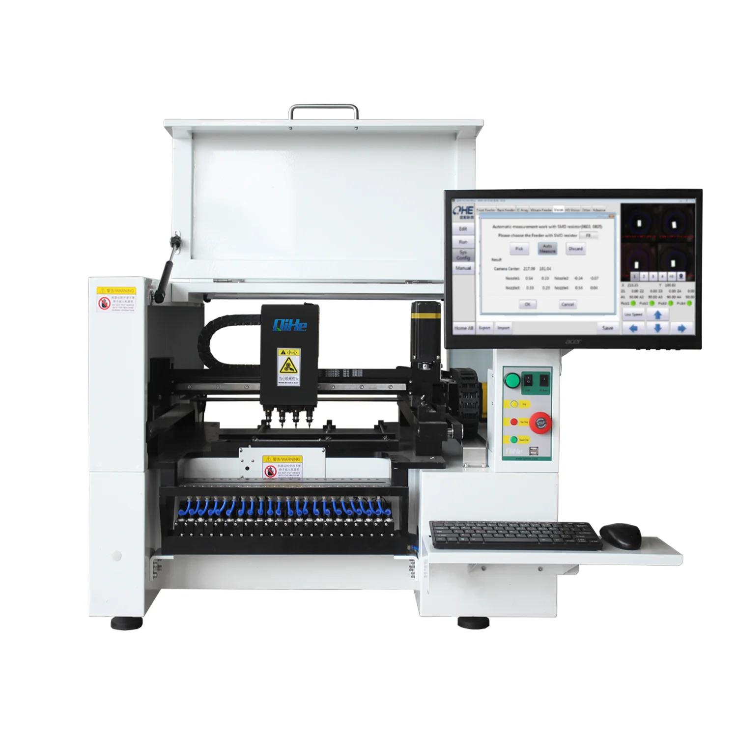  Печатная машина QIHE с четырьмя головками vision SMT pick and Place Machine PCB поверхностное монтажное оборудование для электроники печатная smd