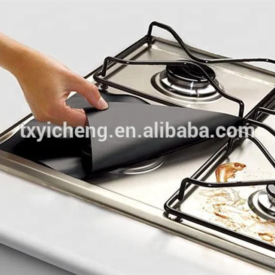 
4 pcs 27x27cm black Gas Stove Burner Covers non Stick Mat keep clean stove protectors for Kitchen/Cooking 