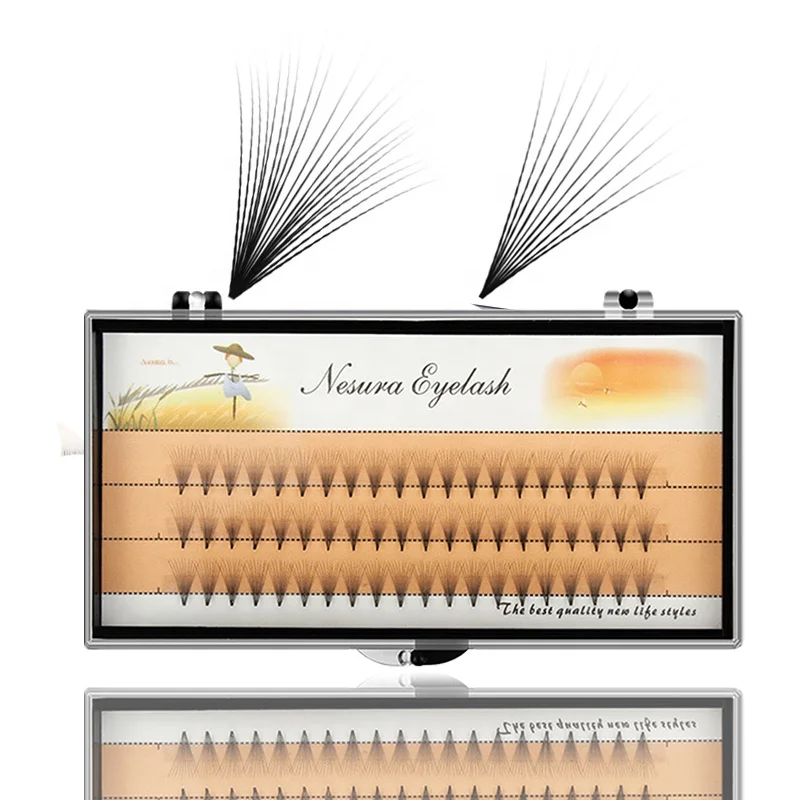 
Super Soft Custom Private Label Korean PBT Silk Synthetic Premade 10D 20D Russian Volume Fans Lash Eyelash Extension 