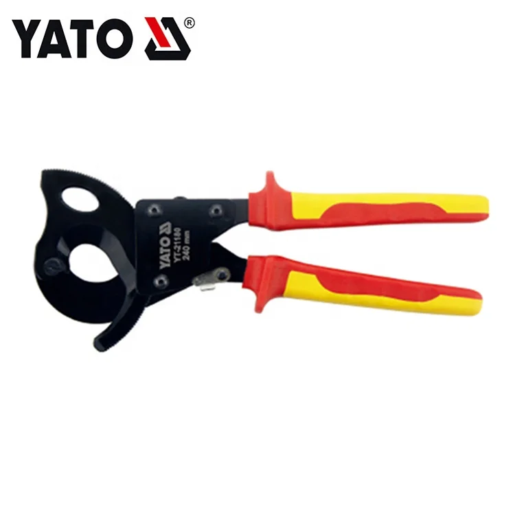 YATO YT-21182 INSULATED PLIERES INJECTION INSULATED RATCHET CABLE CUTTING PLIERS
