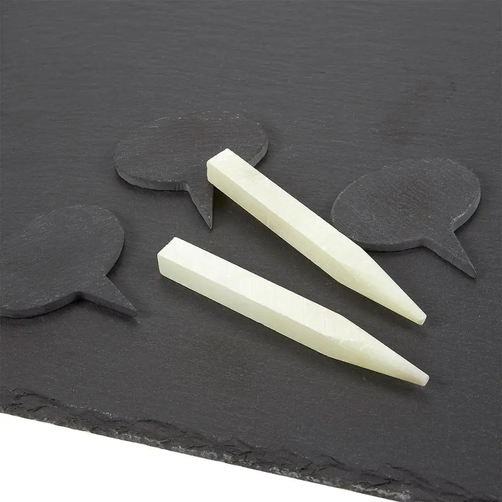 15 x 12 Inches Slate Cheese Cutting Board Set with 4 Cheese Knife,  3 Cheese Markers, 2 Chalk Pens