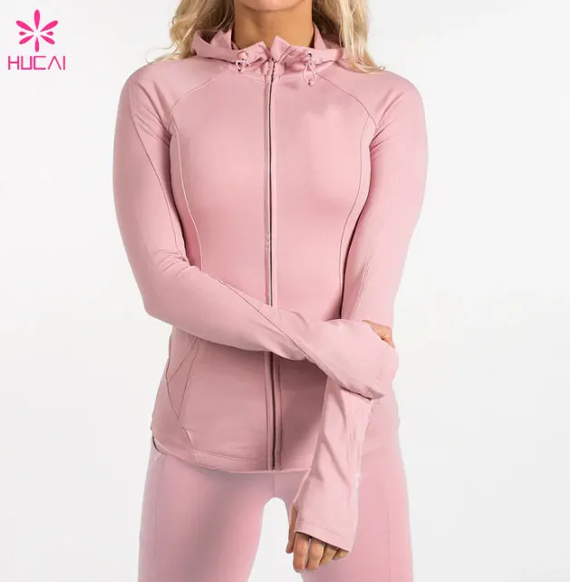 Wholesale Custom Fitness yoga wear Gym Jacket Sports Workout Hoodie for Women