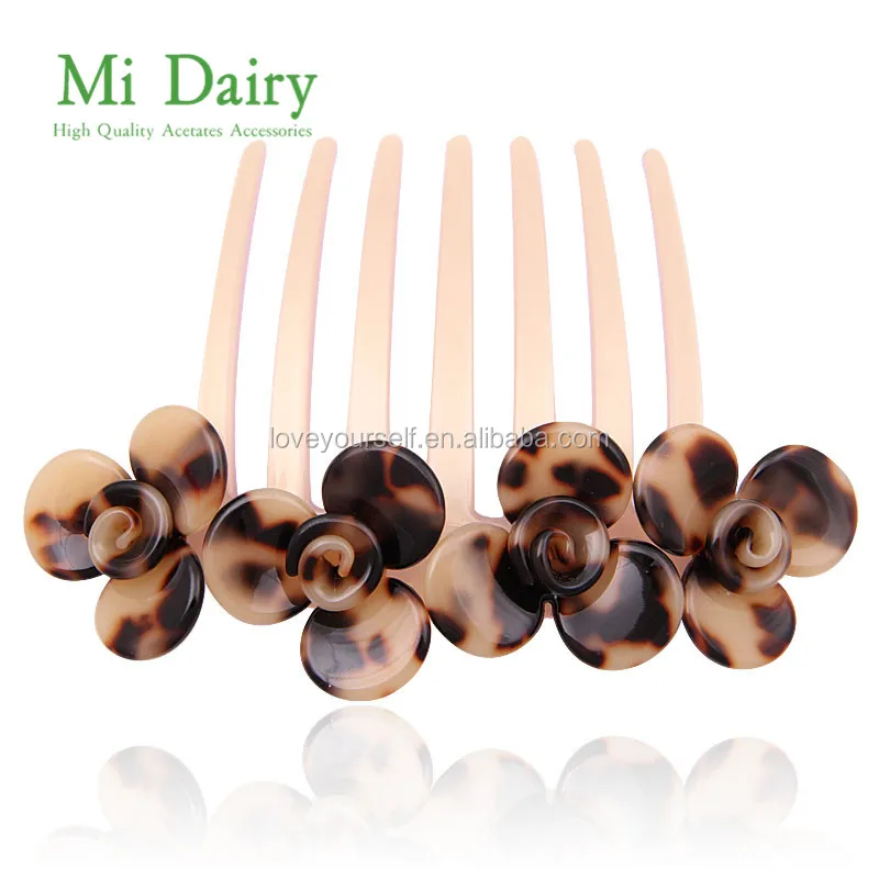MiDairy Simpleness  Flower High Quality Cellulose Acetate Hair Accessories Combs custom comb combs for women